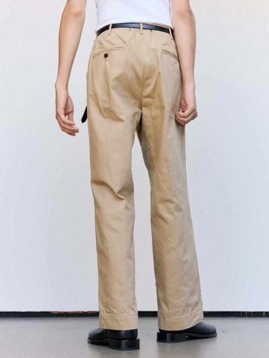  더 레터스 스트레이트 팬츠 레터스 코튼 트윌 워크 팬츠 카키 - THE LETTERS