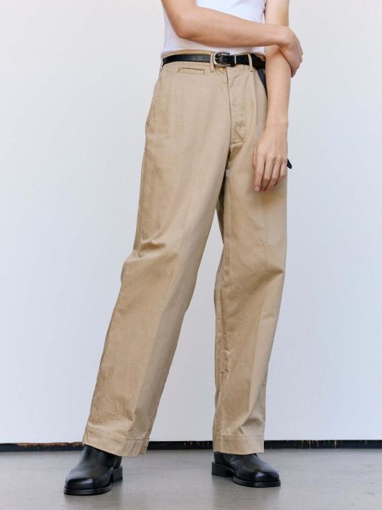  더 레터스 스트레이트 팬츠 레터스 코튼 트윌 워크 팬츠 카키
