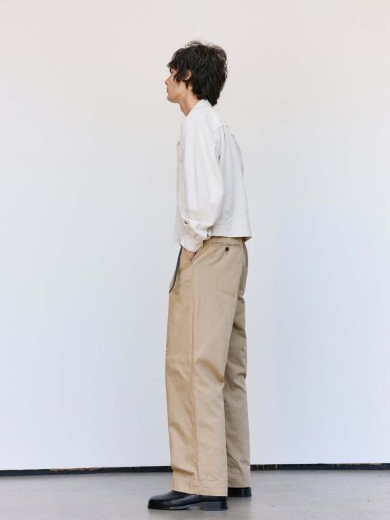  더 레터스 스트레이트 팬츠 레터스 코튼 트윌 워크 팬츠 카키 - THE LETTERS