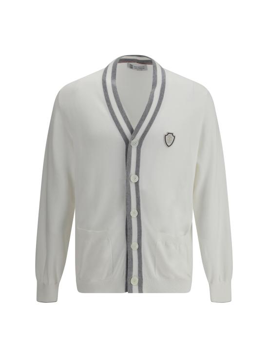 26SS 브루넬로 쿠치넬리 코튼 가디건 M29203606F CJ068 WHITE
