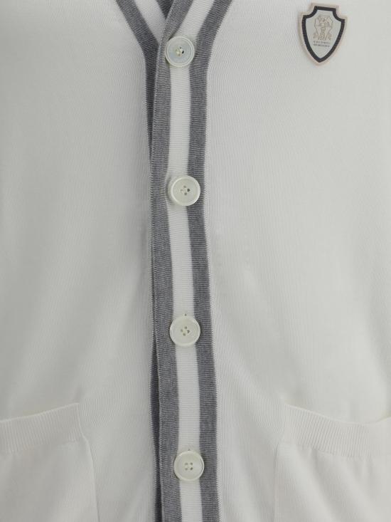 26SS 브루넬로 쿠치넬리 코튼 가디건 M29203606F CJ068 WHITE - BRUNELLO CUCINELLI
