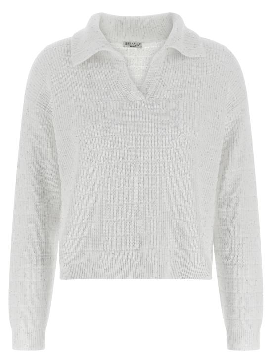 25FW 브루넬로 쿠치넬리 폴로 티셔츠 MDV754005CJ159 White