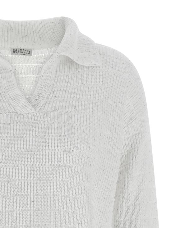 25FW 브루넬로 쿠치넬리 폴로 티셔츠 MDV754005CJ159 White - BRUNELLO CUCINELLI