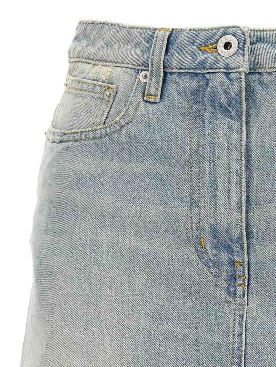  겐조 미디 스커트 FD62DJ2746B8DS Light Blue - KENZO