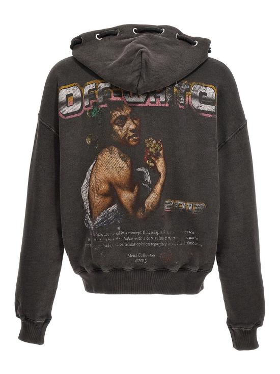  오프화이트 후드 티셔츠 OMBB119F23FLE0051084 Black - OFF WHITE