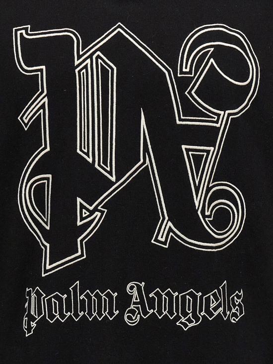 24FW 팜앤젤스 후드 티셔츠 PMBB126E23FLE0011003 Black - PALM ANGELS