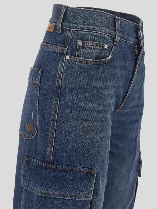  스텔라 맥카트니 스트레이트 팬츠 6D01823SPH334003 Blue - STELLA MCCARTNEY