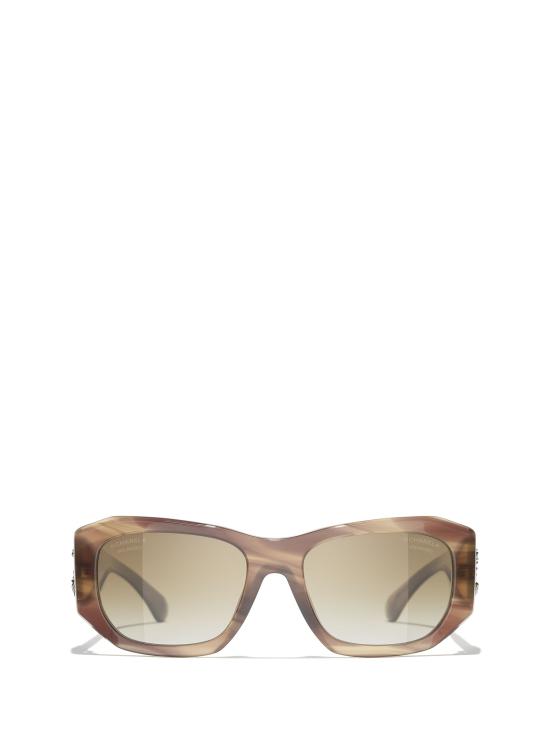 26FW 샤넬 선글라스 CH5554 1416T5 STRIPED TORTOISE TAUPE