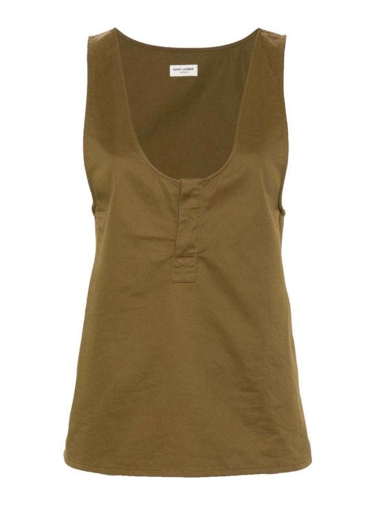  생로랑 민소매 티셔츠 790097Y7I173653 Light Brown