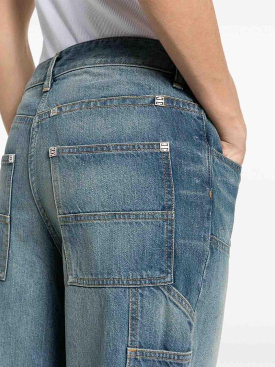  지방시 스트레이트 팬츠 BW512F5Y9K402 Blue - GIVENCHY