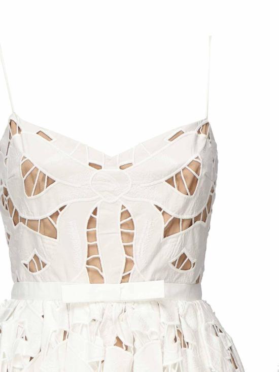 25FW 셀프 포트레이트 미디 스커트 PF25013MW White - SELF PORTRAIT