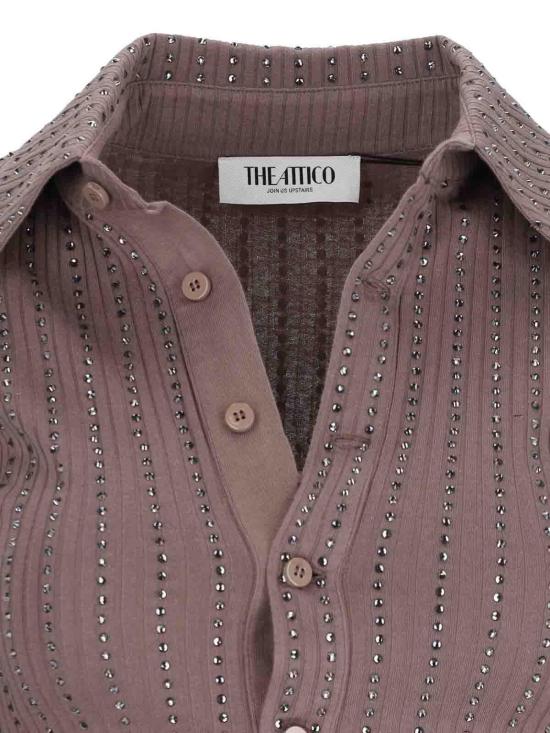  디 아티코 폴로 티셔츠 250WCT00351JJJ051TR875 Brown - THE ATTICO