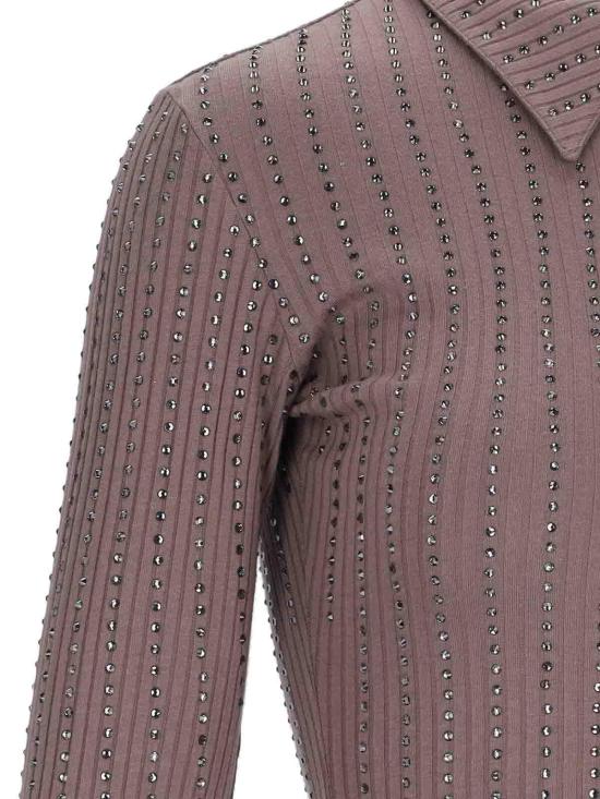  디 아티코 폴로 티셔츠 250WCT00351JJJ051TR875 Brown - THE ATTICO