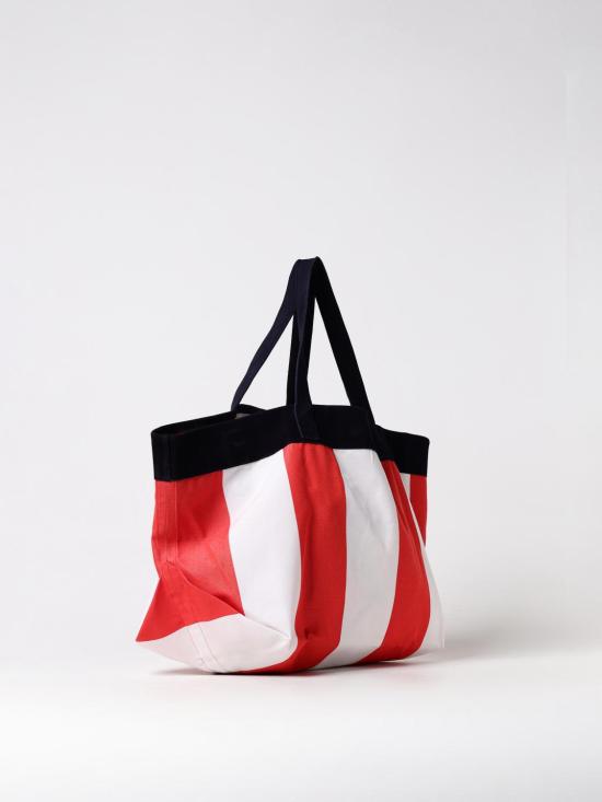  피어 시칠리아 토트백 CLO BASKET CANVAS Red white - PIER SICILIA