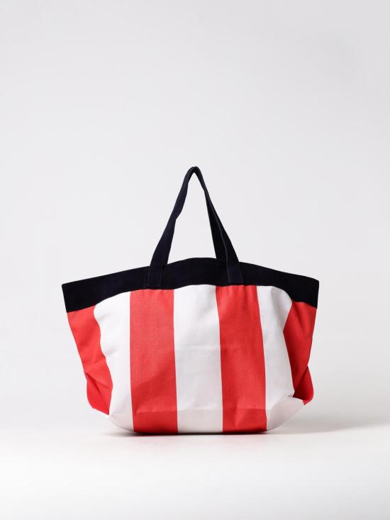  피어 시칠리아 토트백 CLO BASKET CANVAS Red white