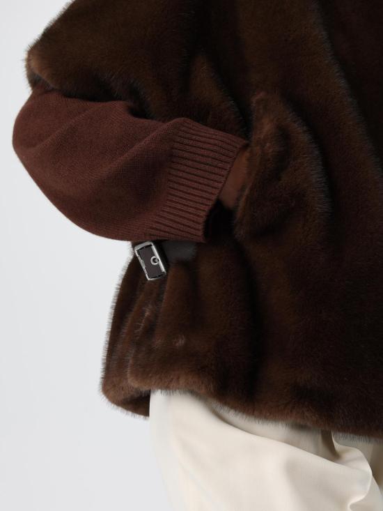 25FW 핑코 페이크 퍼 케이프 103837A2PI D49 Rope - PINKO