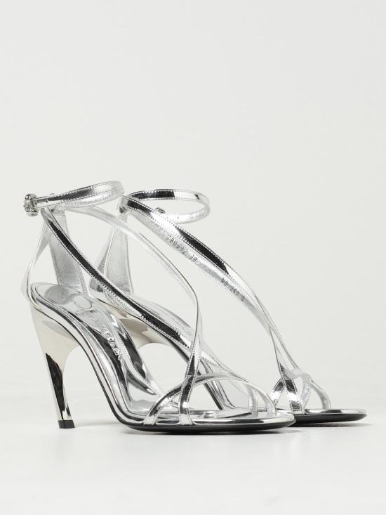 25FW 알렉산더 맥퀸 뮬/슬리퍼 780692W4WG1 8100 Silver - ALEXANDER MCQUEEN