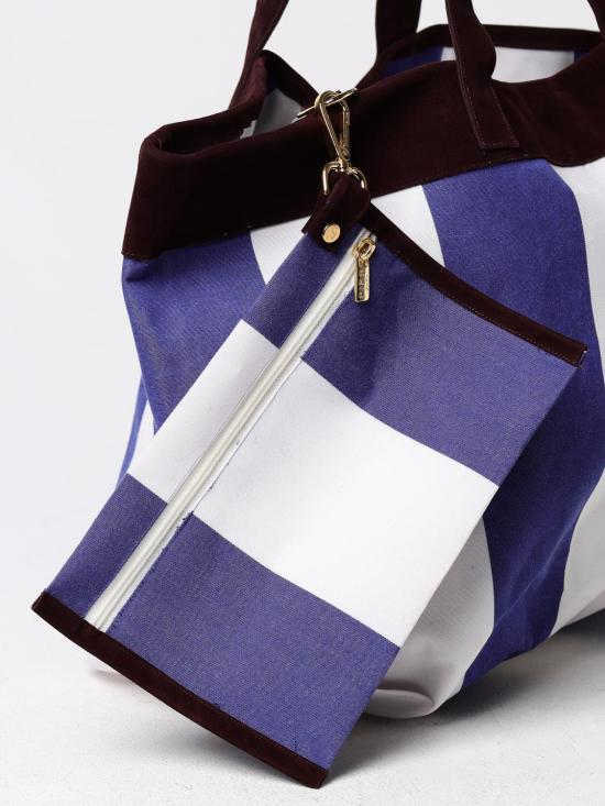  피어 시칠리아 토트백 CLO BASKET CANVAS Blue white - PIER SICILIA