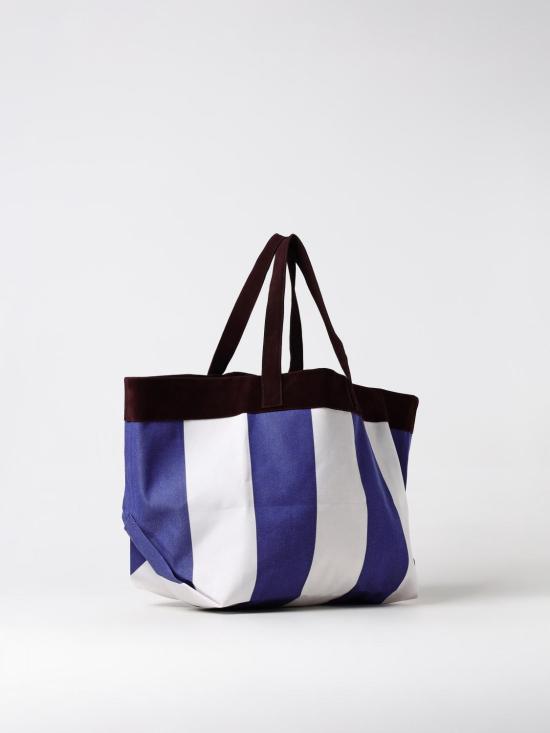  피어 시칠리아 토트백 CLO BASKET CANVAS Blue white - PIER SICILIA