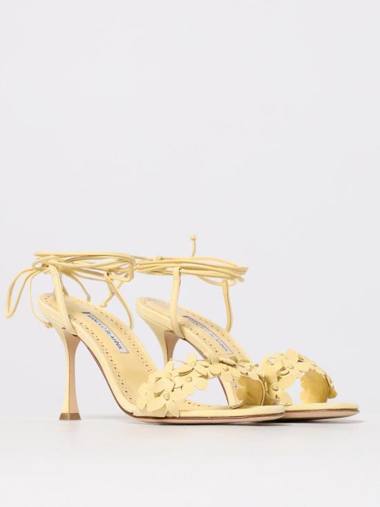 25FW 마놀로 블라닉 뮬/슬리퍼 225 1767 0001 7406 Yellow - MANOLO BLAHNIK