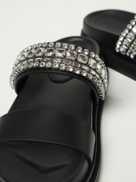 25FW 지미추 JADIFLATFKR BLACK CRYSTAL Black - JIMMY CHOO