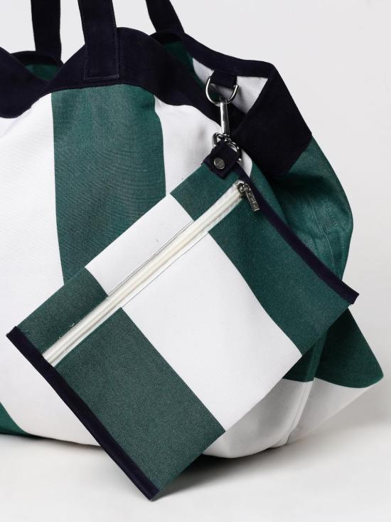  피어 시칠리아 토트백 CLO BASKET CANVAS Green white - PIER SICILIA