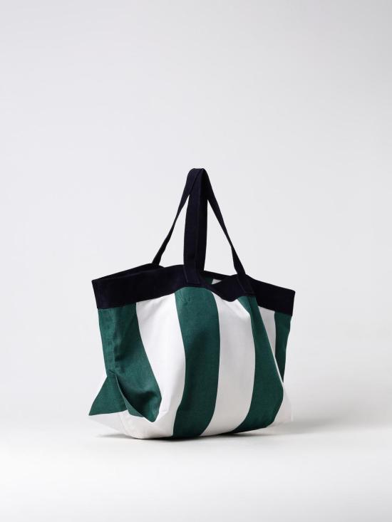  피어 시칠리아 토트백 CLO BASKET CANVAS Green white - PIER SICILIA