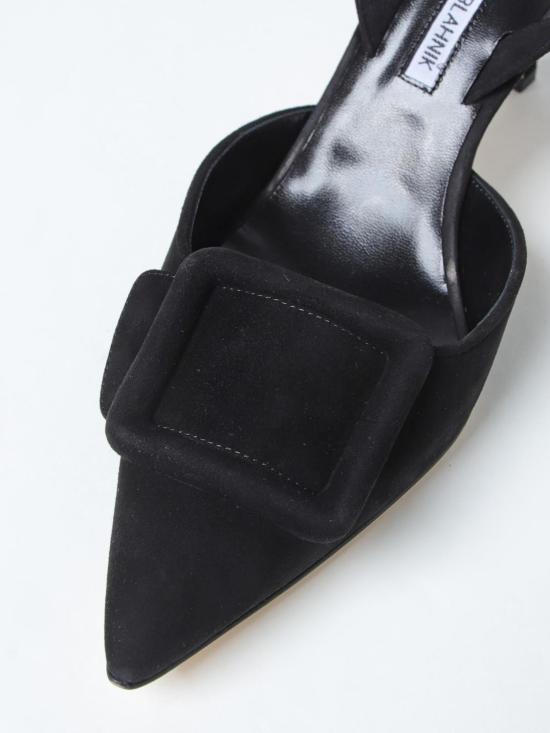 25FW 마놀로 블라닉 뮬/슬리퍼 21901820012 0015 Black - MANOLO BLAHNIK