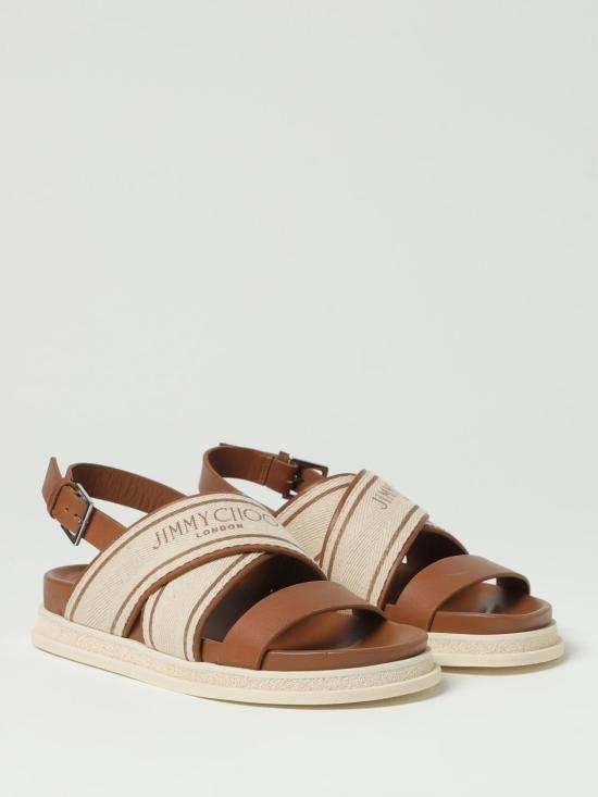 25FW 지미추 JOASANDALFLATFRJ TAN LATTE TAN Brown - JIMMY CHOO