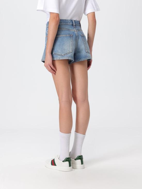 25FW 구찌 스톤 워시드 데님 숏팬츠 836071XDC7S 4009 Gnawed Blue - GUCCI