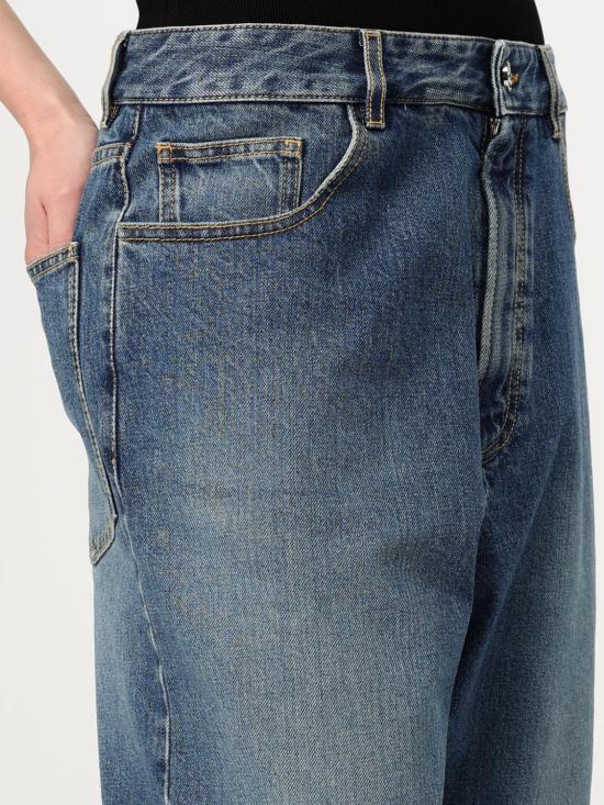 25FW 알라이아 크롭 팬츠 AA9P1142T536A 525 Denim - ALAIA