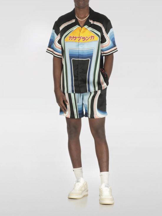 25FW 카사블랑카 숏팬츠 MPF25TR012 05 Black - CASABLANCA