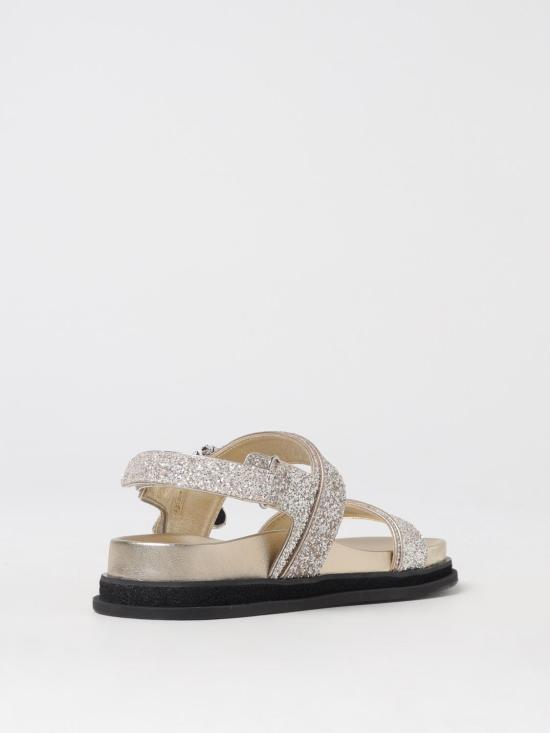 25SS 지미추 VERITYSANDALFLATGK SAND CRYSTAL Gold - JIMMY CHOO