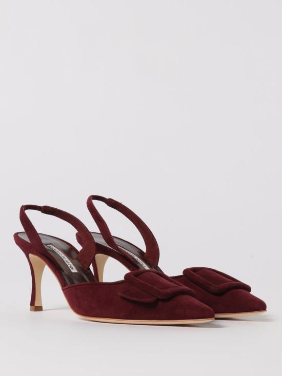 25FW 마놀로 블라닉 뮬/슬리퍼 21901820012 6025 Burgundy - MANOLO BLAHNIK