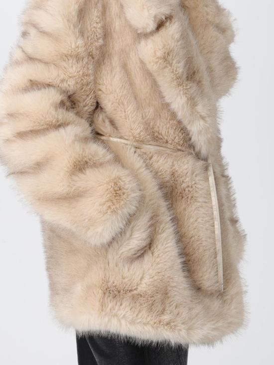 25FW 스포트막스 Rosaria 로사리아 퍼 이펙트 벨티드 헤비 자켓 2522906012600 003 Beige - SPORTMAX