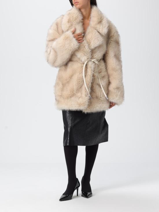 25FW 스포트막스 Rosaria 로사리아 퍼 이펙트 벨티드 헤비 자켓 2522906012600 003 Beige - SPORTMAX