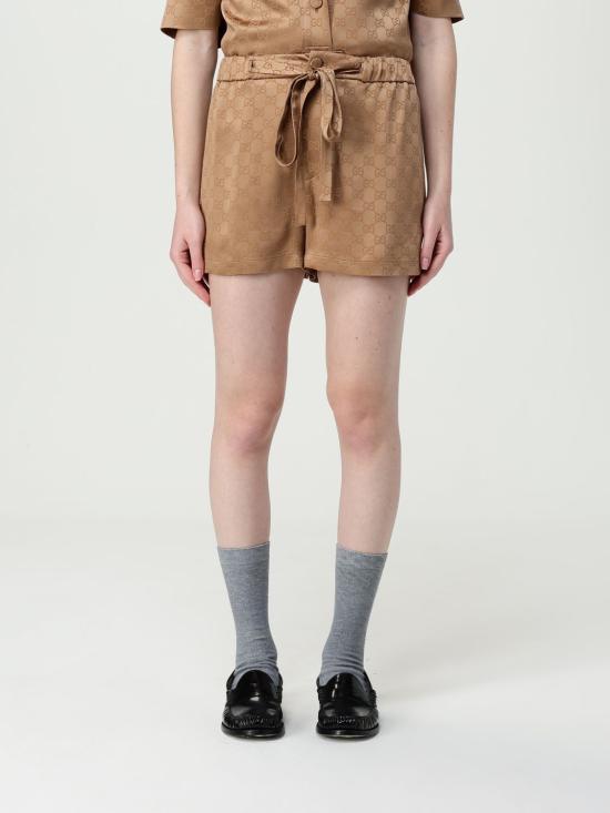 25FW 구찌 GG 새틴 쇼츠 814743ZAQKJ 2031 Brown