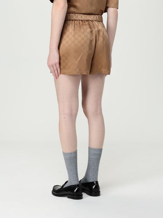 25FW 구찌 GG 새틴 쇼츠 814743ZAQKJ 2031 Brown - GUCCI