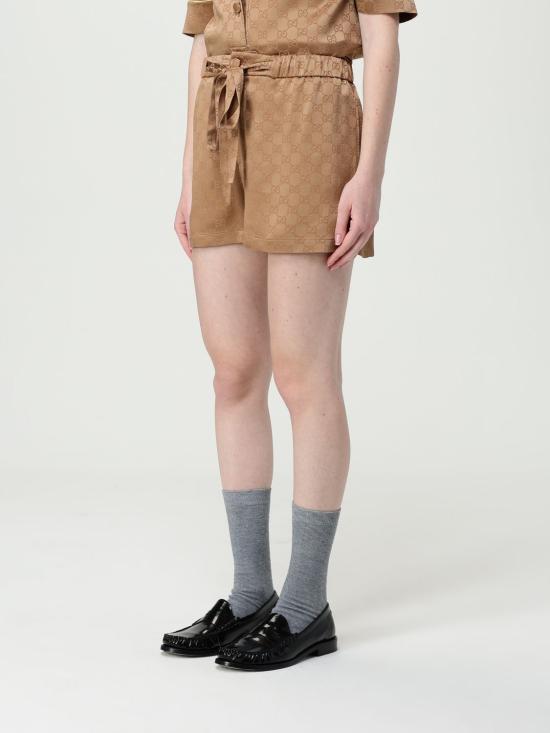 25FW 구찌 GG 새틴 쇼츠 814743ZAQKJ 2031 Brown - GUCCI