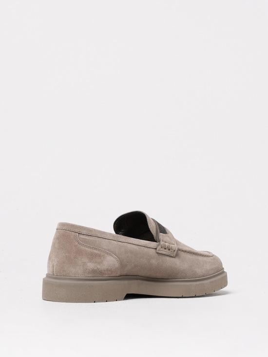 26SS 브루넬로 쿠치넬리 모닐레 디테일 스웨이드 페니 로퍼 MZSFG2370 C5859 Ice - BRUNELLO CUCINELLI