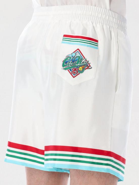 25SS 카사블랑카 숏팬츠 MS25TR012 04 White 1 - CASABLANCA