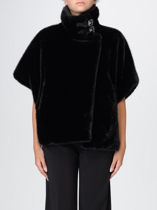 25FW 핑코 페이크 퍼 케이프 103837A2PI Z99 Black