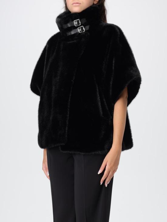 25FW 핑코 페이크 퍼 케이프 103837A2PI Z99 Black - PINKO