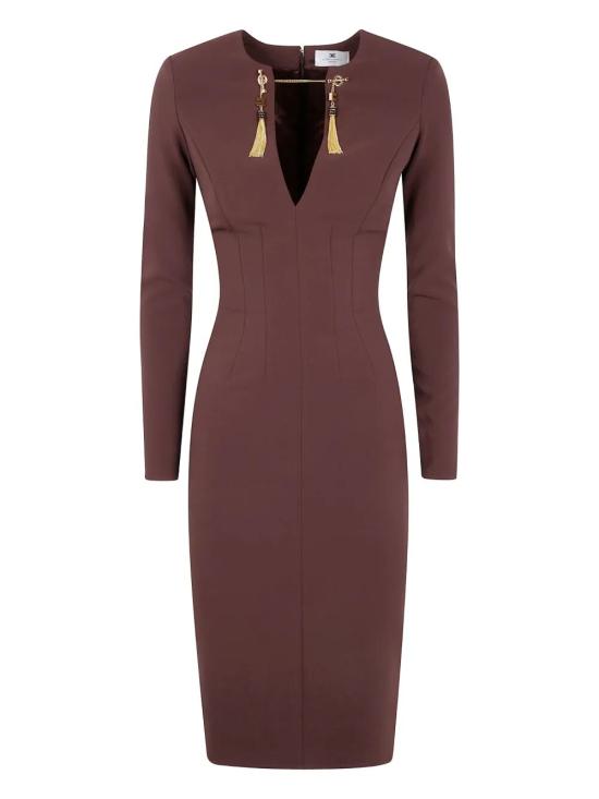 25FW 엘리자베타프랜치 미디 원피스 AB80557E2 EA3 COFFEE - ELISABETTA FRANCHI