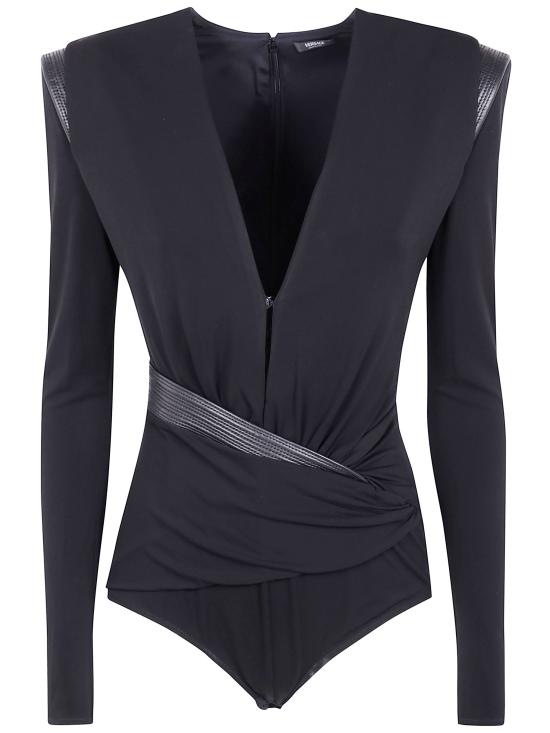25FW 베르사체 바디수트 티셔츠 1021983 1A14475 1B000 BLACK