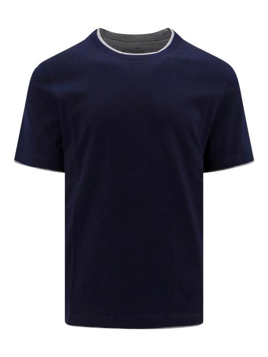 27SS 브루넬로 쿠치넬리 반팔 티셔츠 M0B137427CD325 Blue