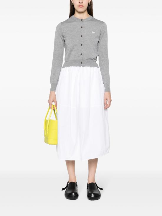 25FW 메종키츠네 베이비 폭스 패치 레귤러 가디건 MW00507KT1036 MEDIUM GREY MELANGE H131 - MAISON KITSUNE