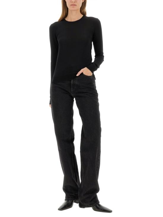  생로랑 카산드르 크루넥 스웨터 834223 Y76GM1000 Black - SAINT LAURENT