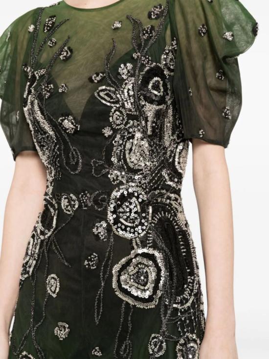  사이드 코베이시 점프수트 비즈 장식이 있는 그라데이션 프린트 얇은 명주 - SAIID KOBEISY