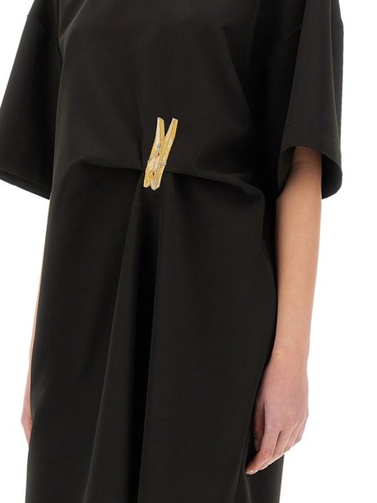 25SS 모스키노 미디 원피스 04753722 1555 Black - MOSCHINO